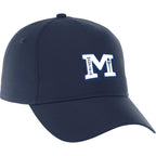 Dominate Microfiber Ball Cap with Seamless Front Embroidery - Vintage Navy - Back Flat