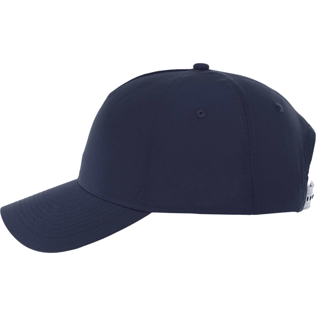 Dominate Microfiber Ball Cap with Seamless Front Embroidery - Vintage Navy - Left Side