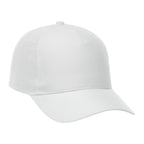Dominate Microfiber Ball Cap with Seamless Front Embroidery - White - Back Flat 2