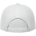 Dominate Microfiber Ball Cap with Seamless Front Embroidery - White - Back Flat