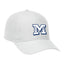 Dominate Microfiber Ball Cap with Seamless Front Embroidery - White - Front Flat