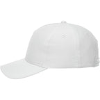 Dominate Microfiber Ball Cap with Seamless Front Embroidery - White - Left Side