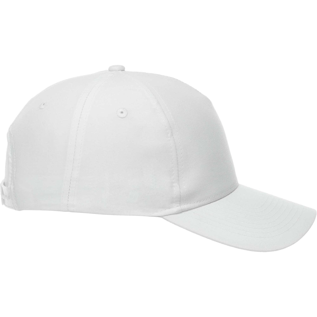 Dominate Microfiber Ball Cap with Seamless Front Embroidery - White - Right Side