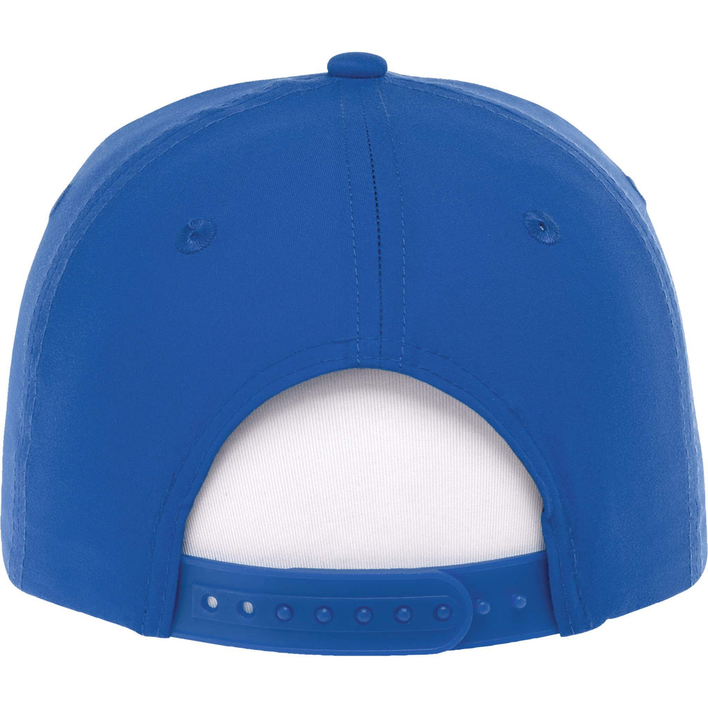 Dominate Microfiber Ball Cap with Seamless Front Transfer - New Royal - Back Flat