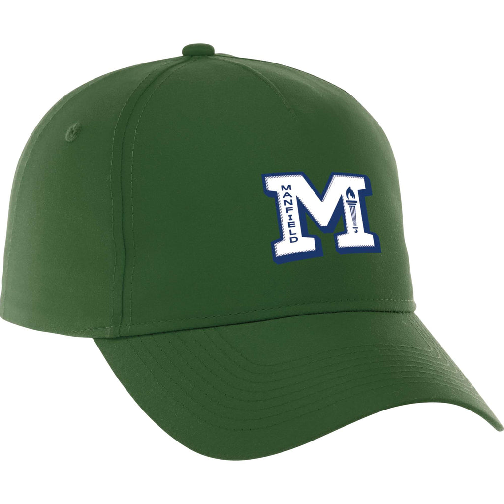 Dominate Microfiber Ball Cap with Seamless Front Transfer - Pine Green - Back Flat