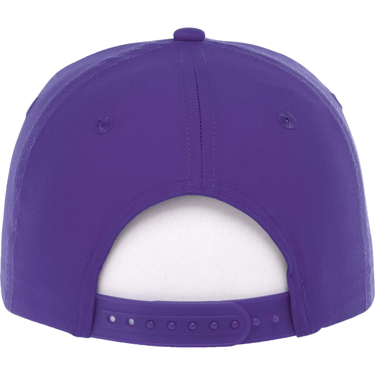 Dominate Microfiber Ball Cap with Seamless Front Transfer - Purple - Back Flat