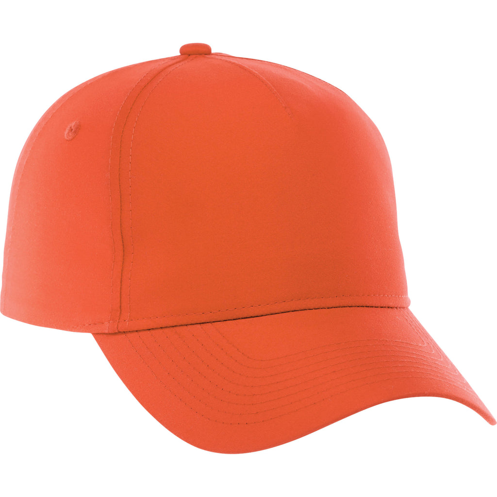 Dominate Microfiber Ball Cap with Seamless Front Transfer - Saffron - Back Flat 2