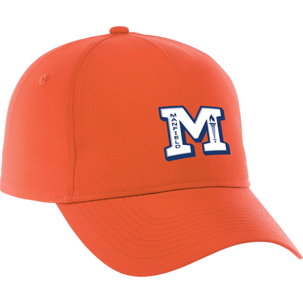 Dominate Microfiber Ball Cap with Seamless Front Transfer - Saffron - Front Flat
