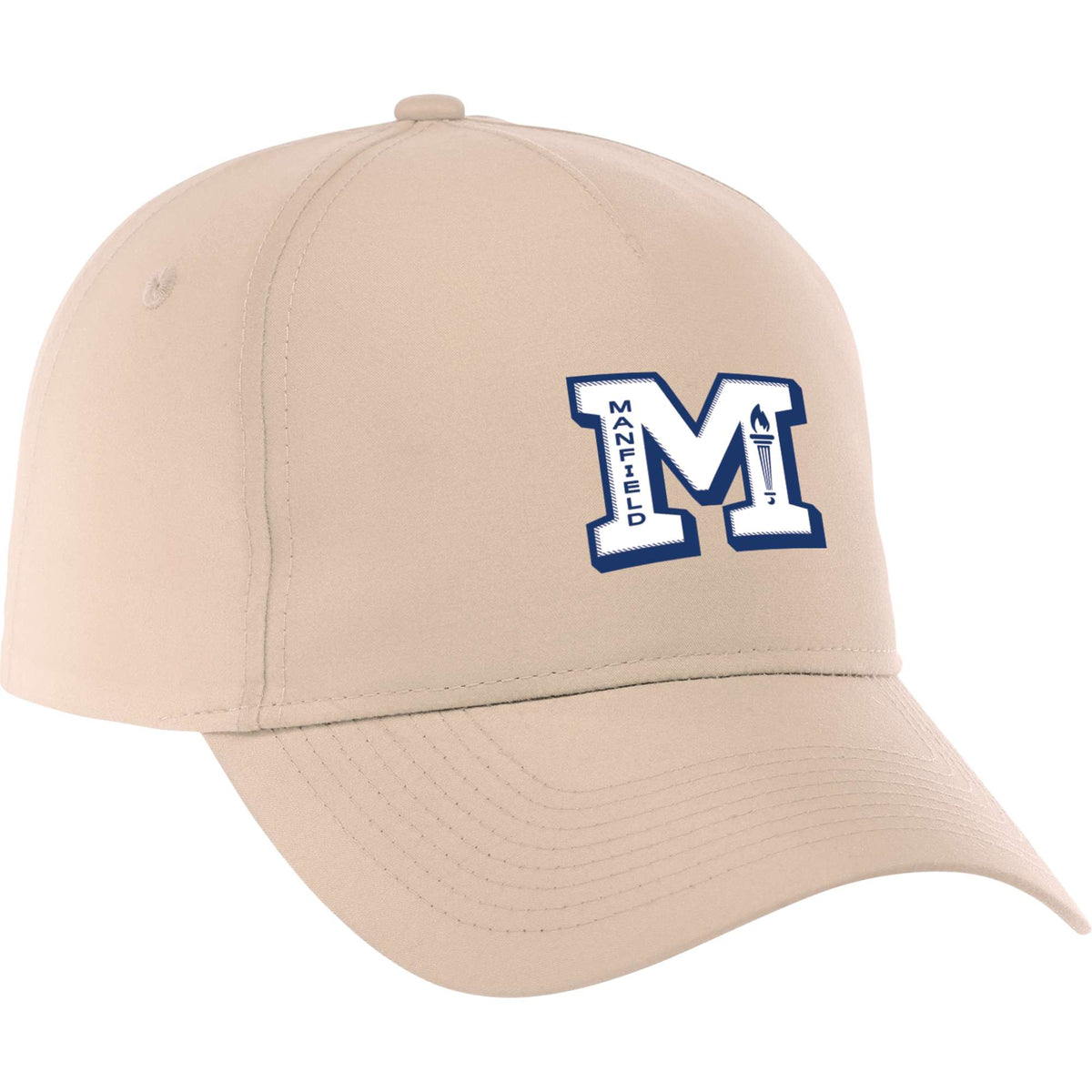 Dominate Microfiber Ball Cap with Seamless Front Transfer - Sandstone - Front Flat