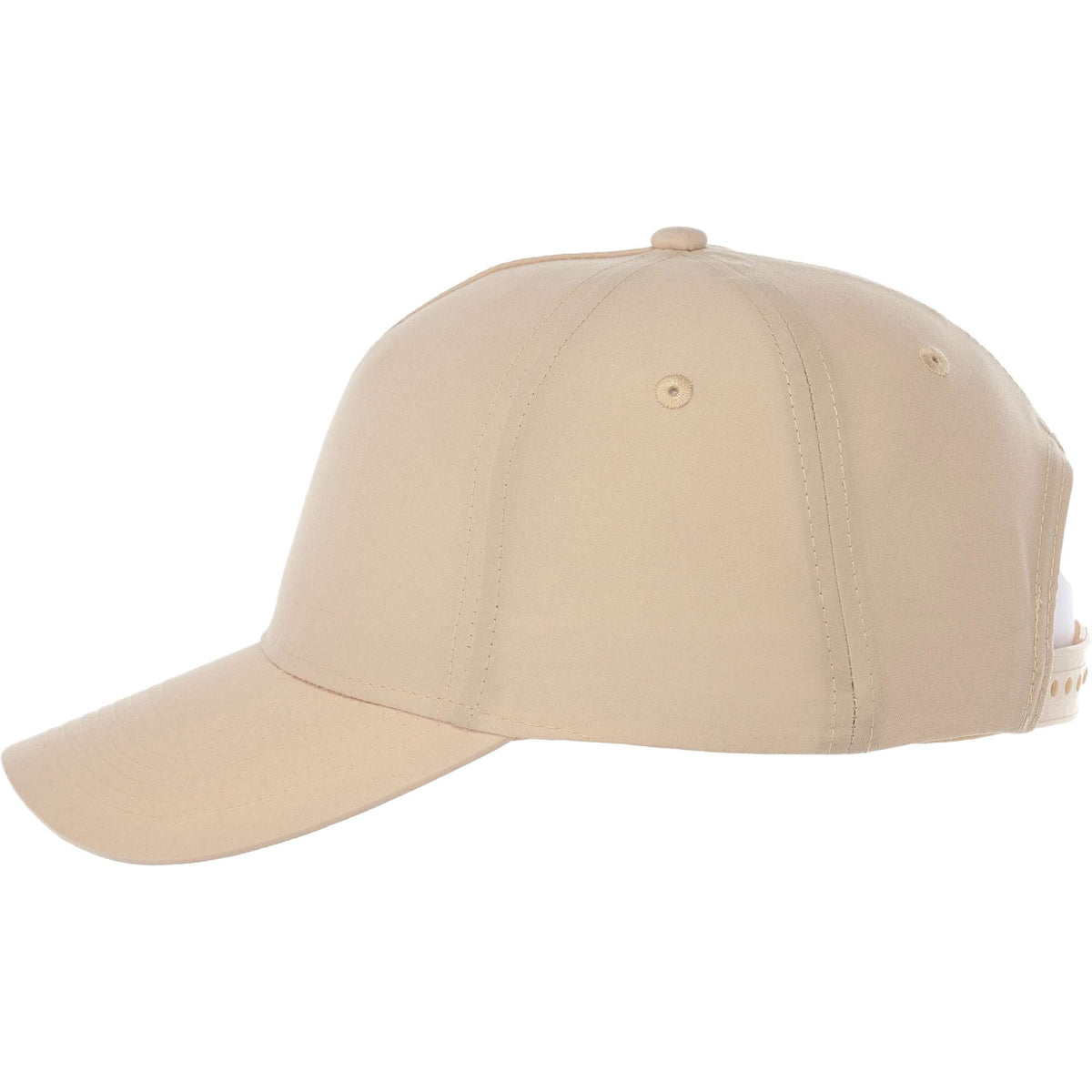 Dominate Microfiber Ball Cap with Seamless Front Transfer - Sandstone - Left Side
