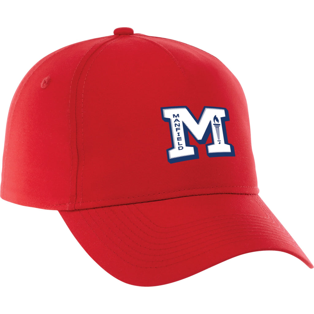 Dominate Microfiber Ball Cap with Seamless Front Transfer - Team Red - Back Flat
