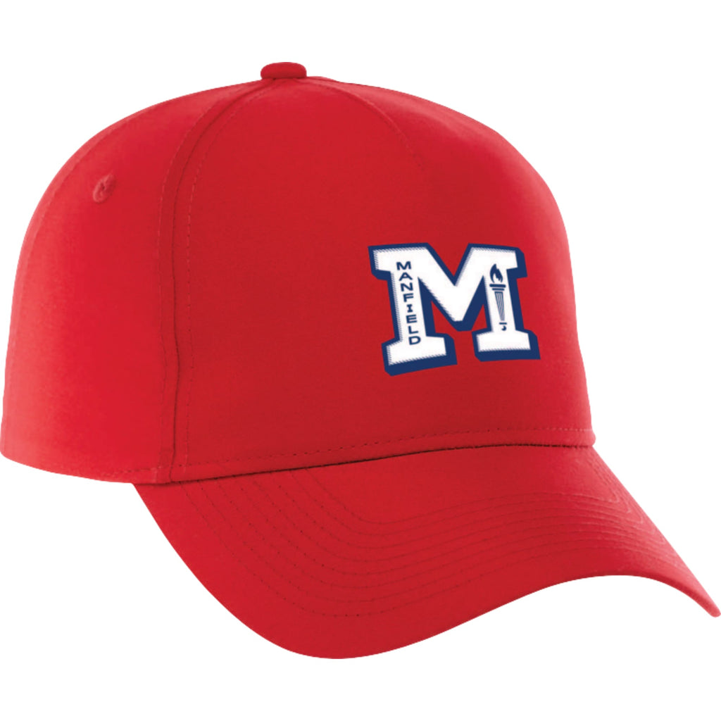 Dominate Microfiber Ball Cap with Seamless Front Transfer - Team Red - Front Flat