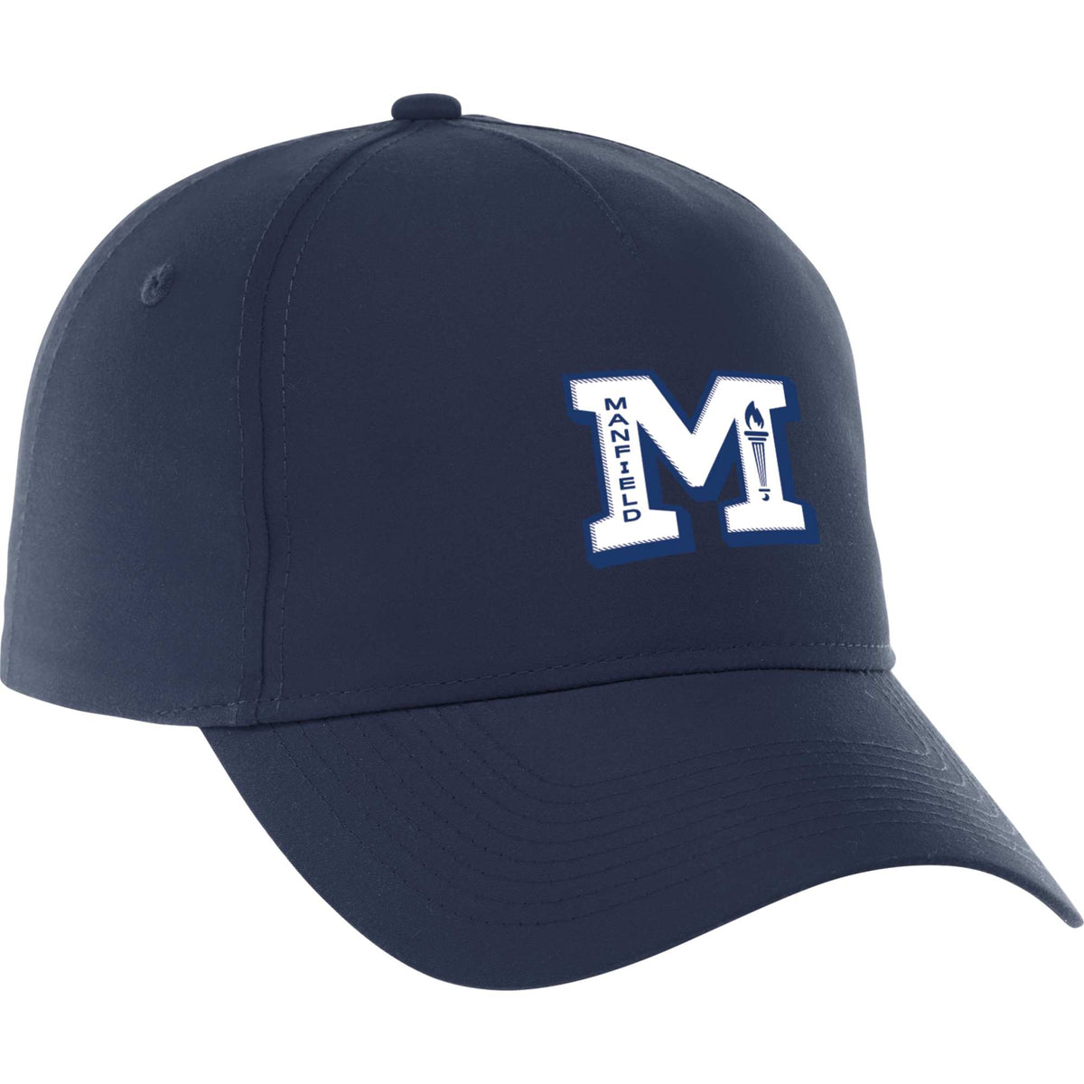 Dominate Microfiber Ball Cap with Seamless Front Transfer - Vintage Navy - Back Flat