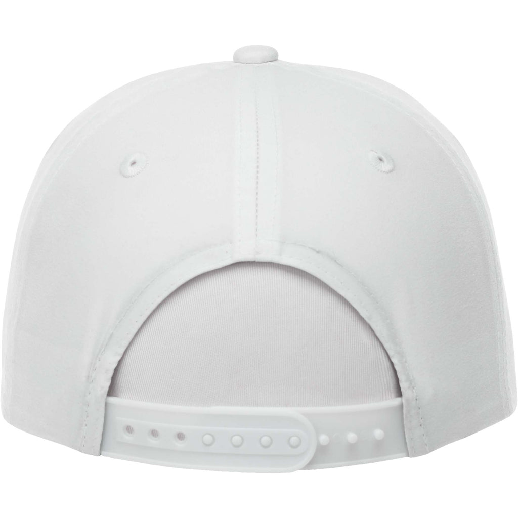Dominate Microfiber Ball Cap with Seamless Front Transfer - White - Back Flat