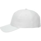 Dominate Microfiber Ball Cap with Seamless Front Transfer - White - Left Side