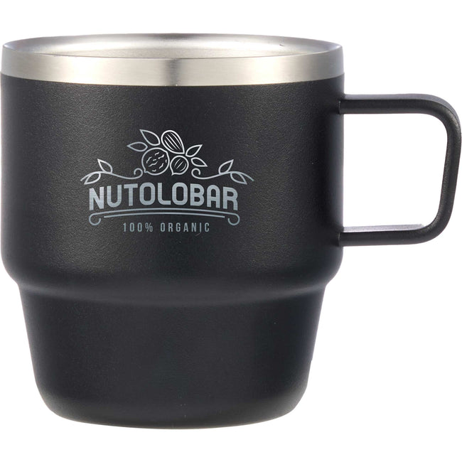 Doppio Stackable Espresso Mug Set in Recycled Steel, 6 oz Laser Engraving