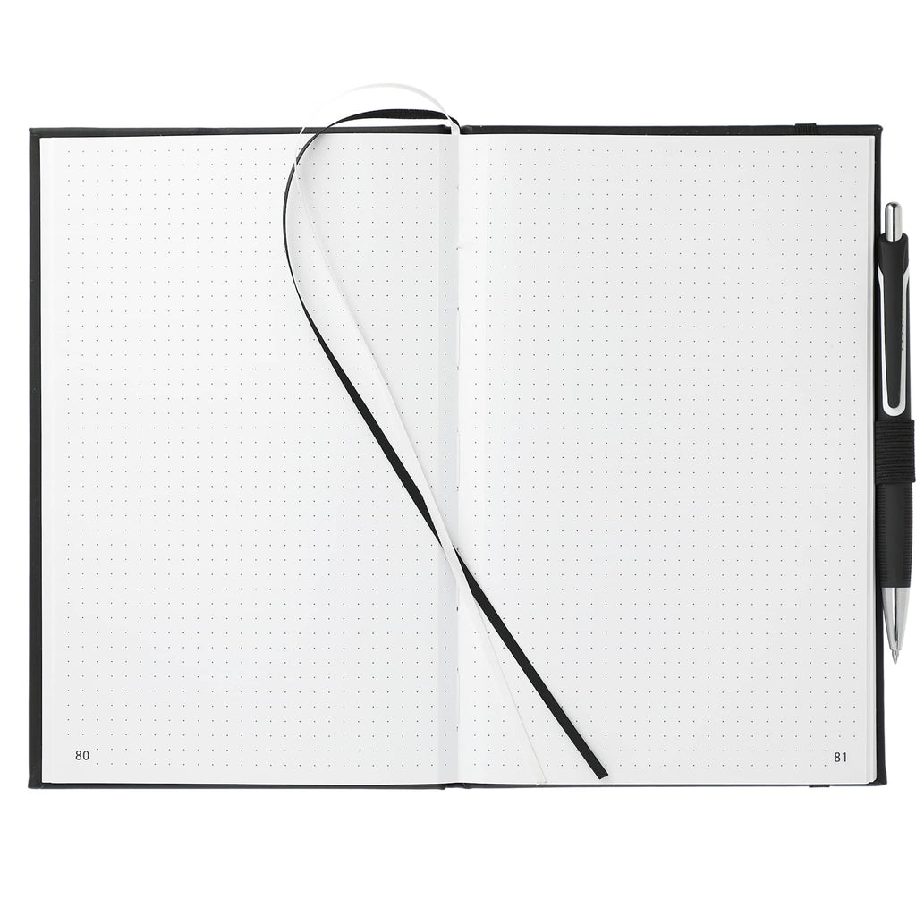 Dotted Planning Notebook with Three Gel Pens, 5.5 x 8.5 Inches - Black - Front 3
