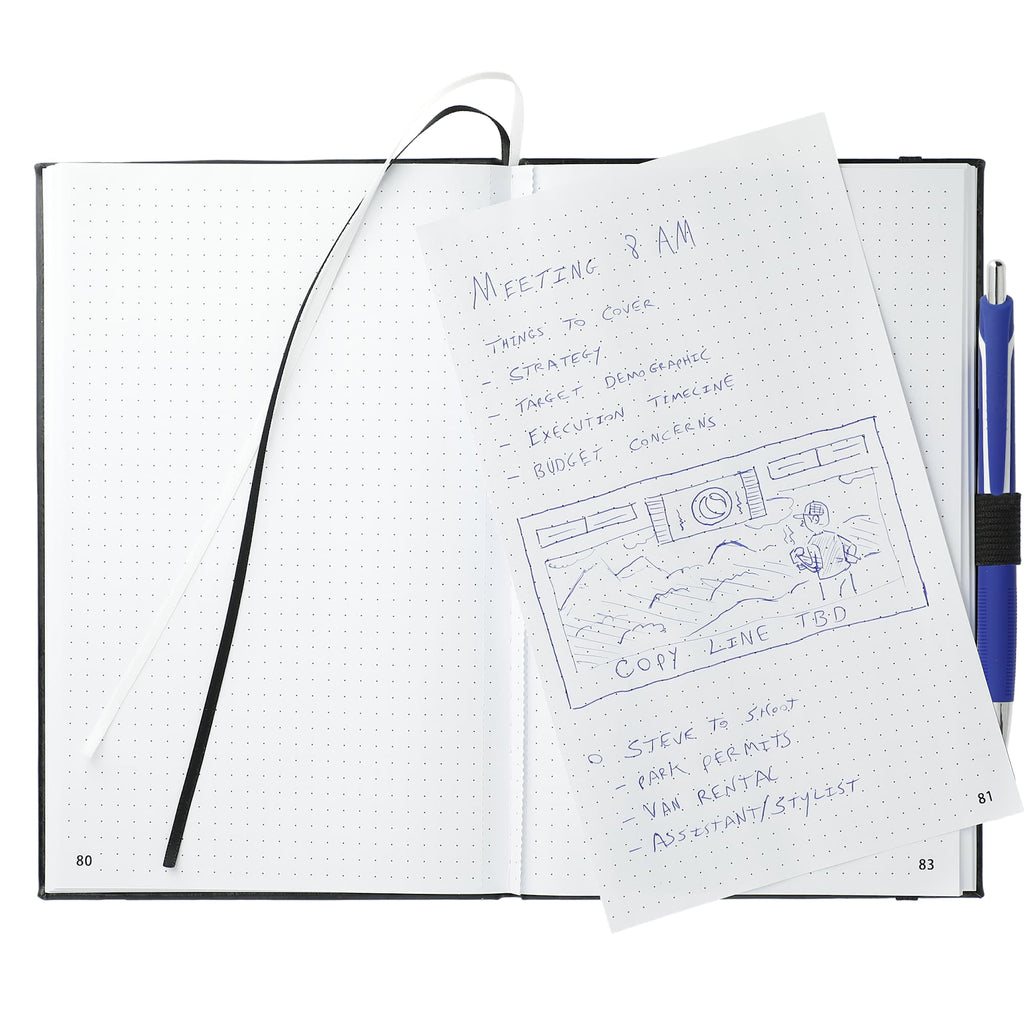 Dotted Planning Notebook with Three Gel Pens, 5.5 x 8.5 Inches - Black - Front 4
