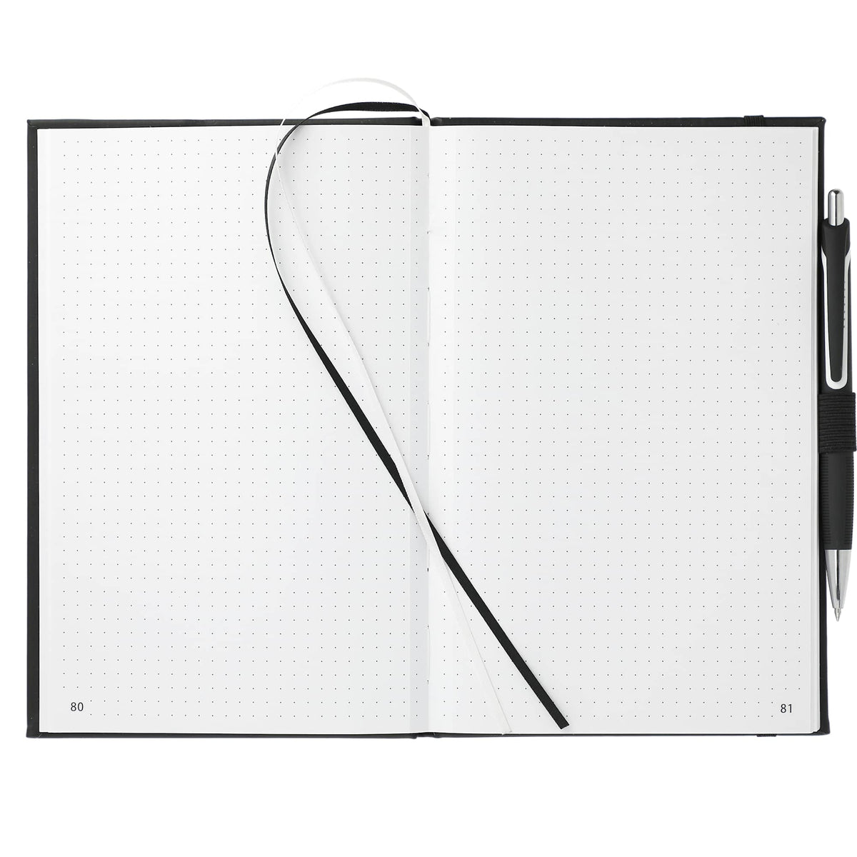 Dotted Planning Notebook with Three Gel Pens, 5.5 x 8.5 Inches Debossing - Black - Front 3