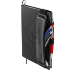 Dotted Planning Notebook with Three Gel Pens, 5.5 x 8.5 Inches Debossing - Black - Left Angle