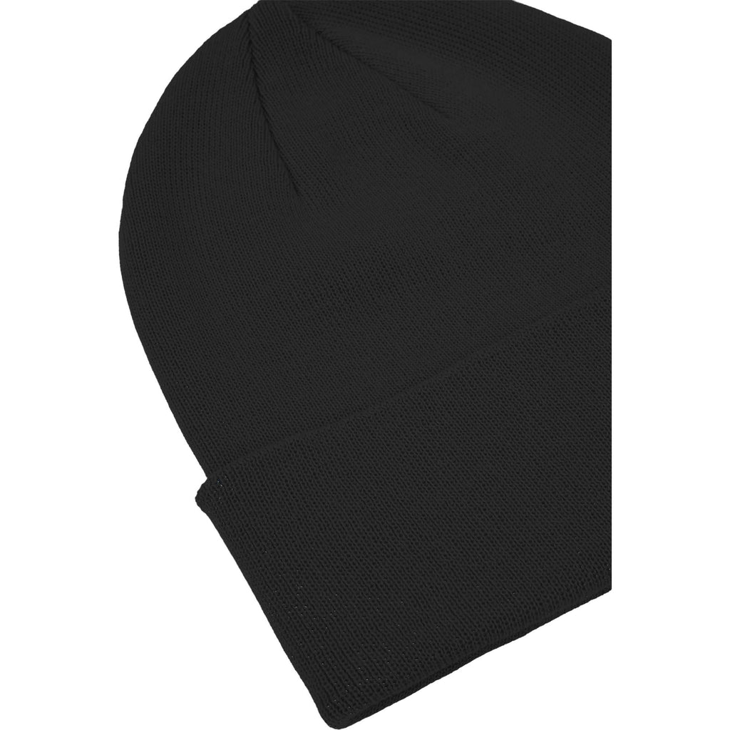 Double Layer Beanie in Recycled Knit Embroidery - Black - Detail