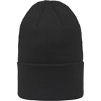 Double Layer Beanie in Recycled Knit Embroidery - Black - Front 2