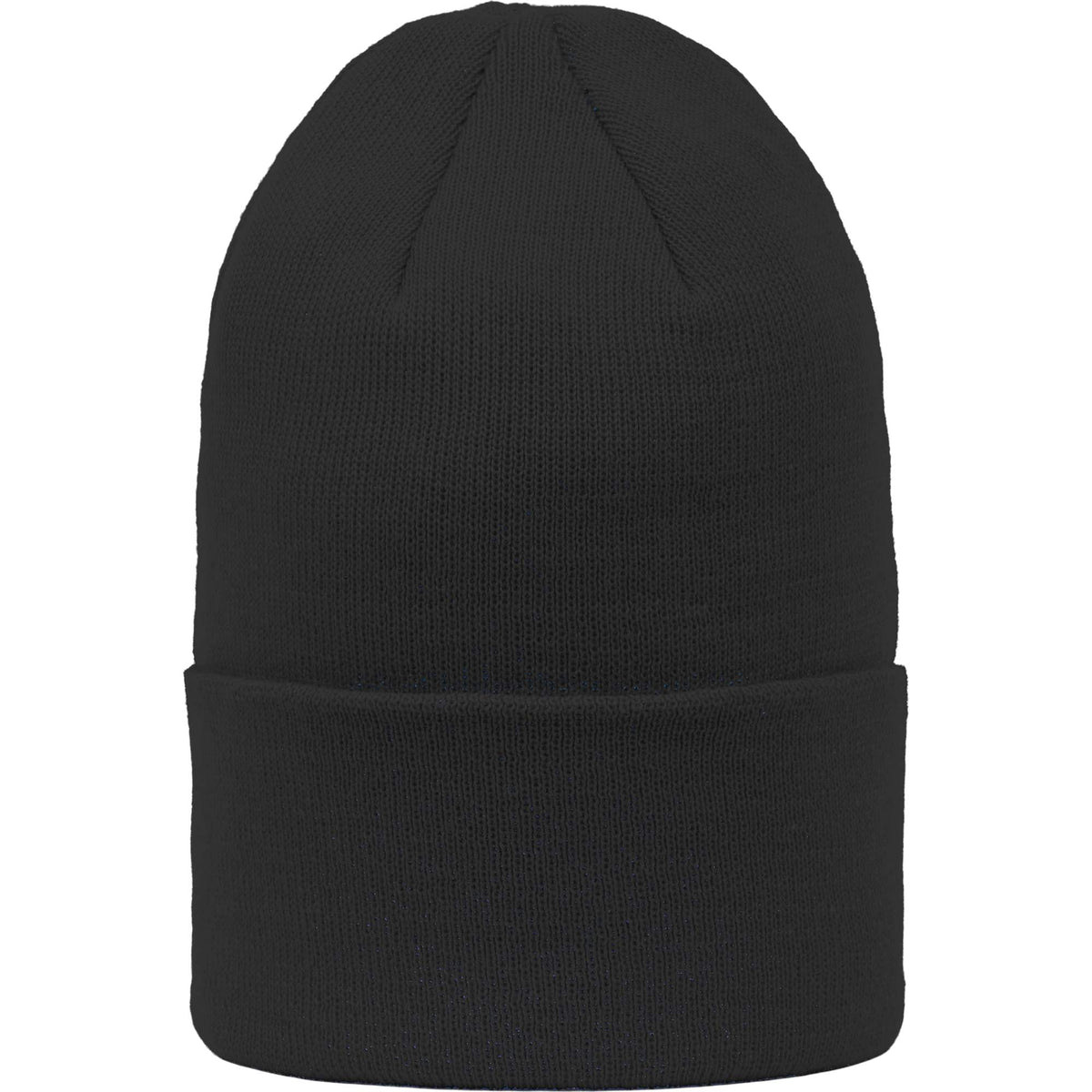 Double Layer Beanie in Recycled Knit Embroidery - Black - Front 2