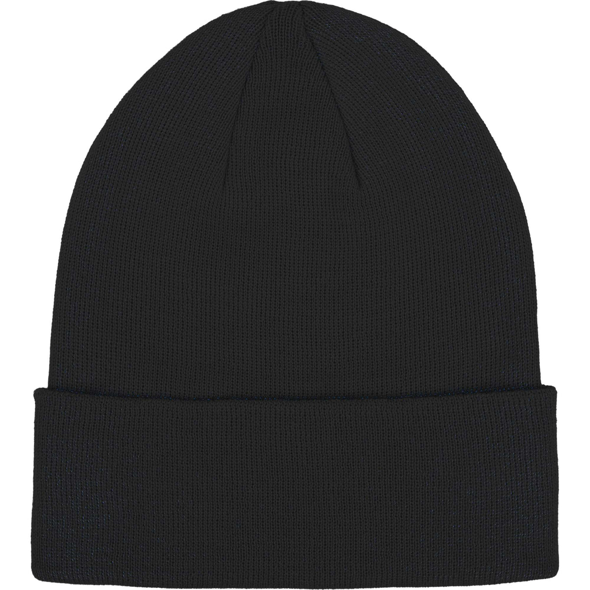 Double Layer Beanie in Recycled Knit Embroidery - Black - Front