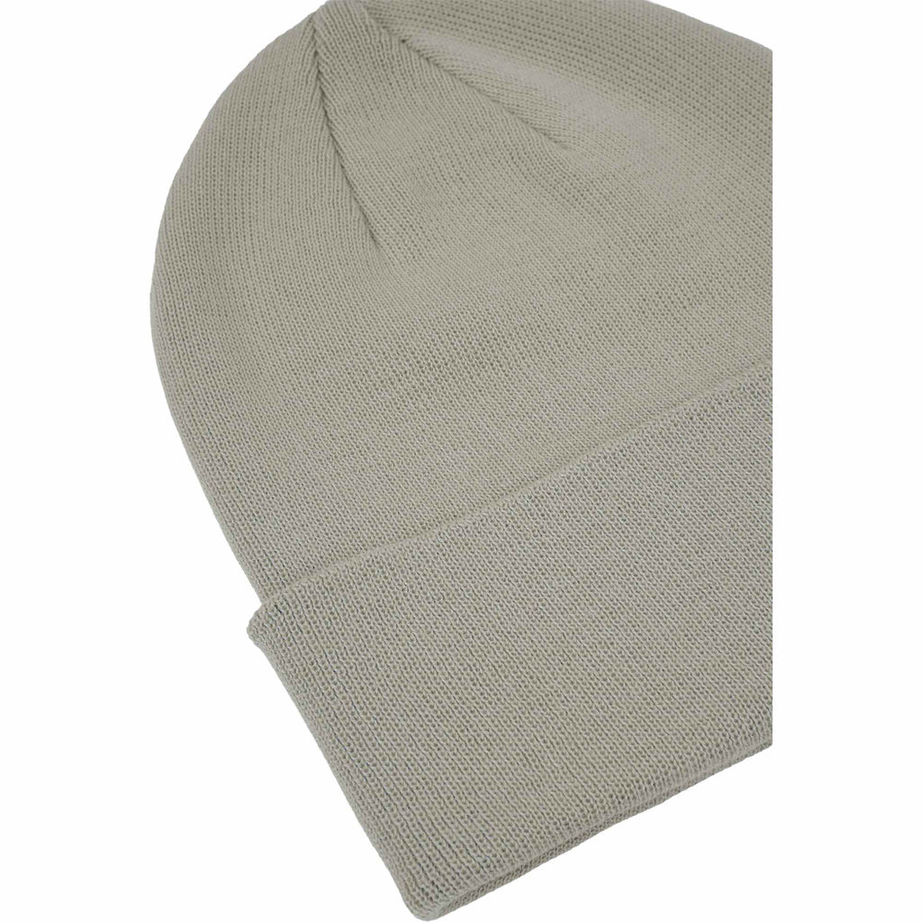 Double Layer Beanie in Recycled Knit Embroidery - Fossil - Detail