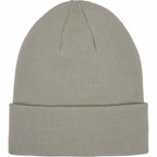 Double Layer Beanie in Recycled Knit Embroidery - Fossil - Front 2