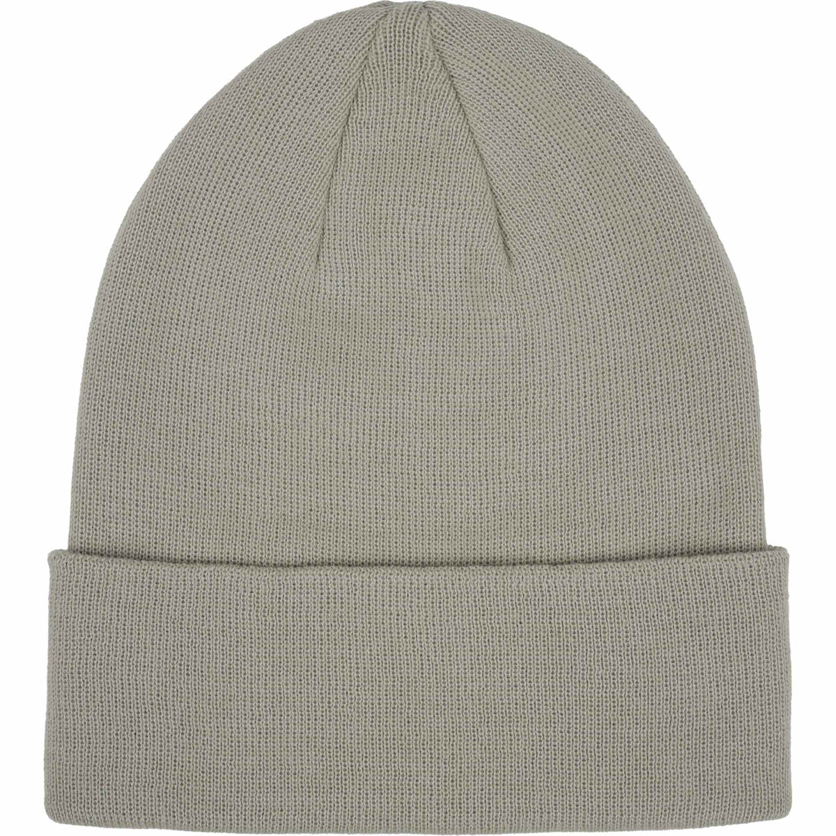 Double Layer Beanie in Recycled Knit Embroidery - Fossil - Front 2
