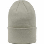 Double Layer Beanie in Recycled Knit Embroidery - Fossil - Front