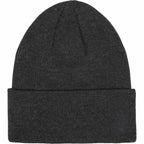 Double Layer Beanie in Recycled Knit Embroidery - Heather Dark Charcoal - Front