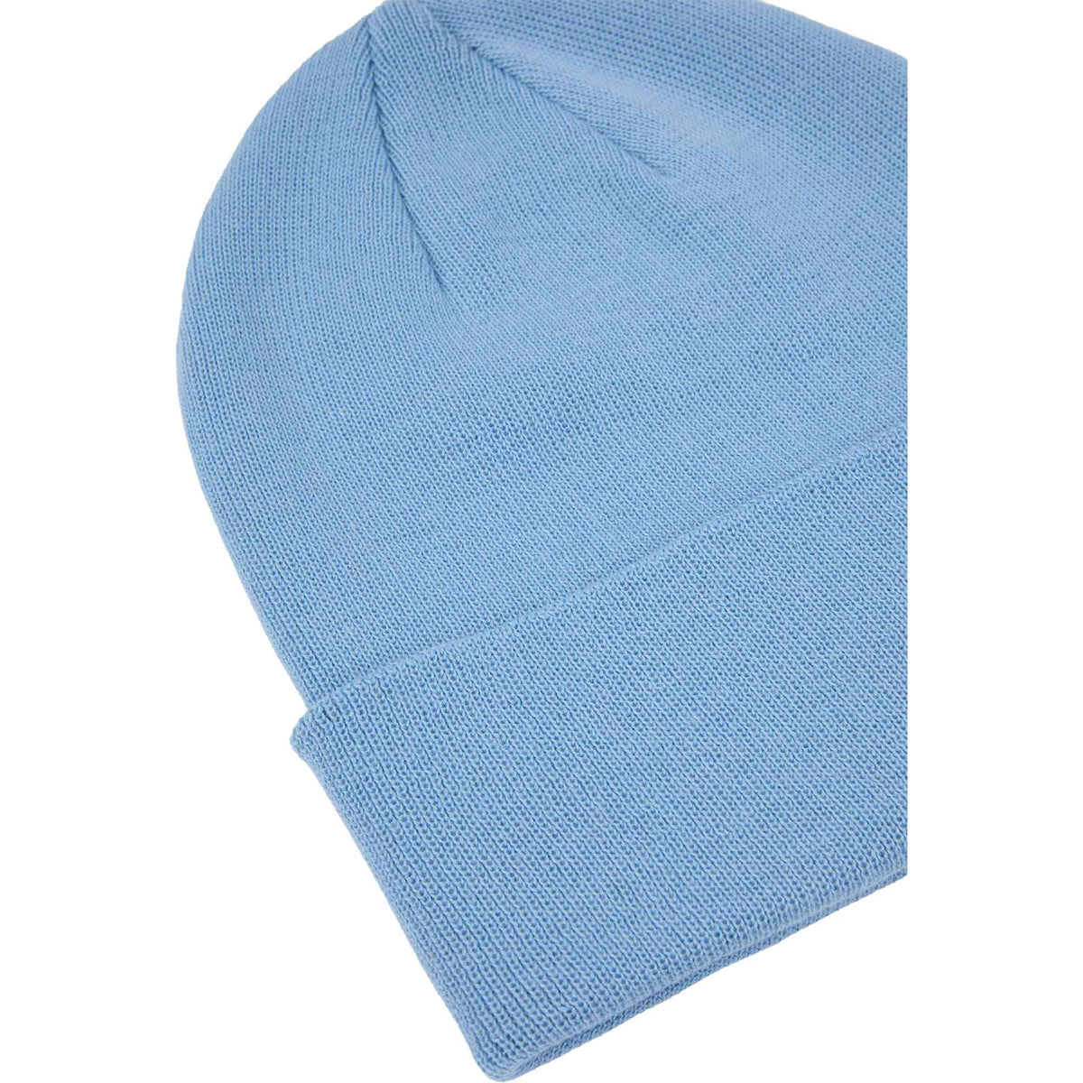 Double Layer Beanie in Recycled Knit Embroidery - Lake Blue - Detail