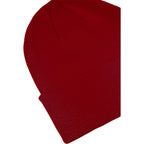 Double Layer Beanie in Recycled Knit Embroidery - Vintage Red - Detail