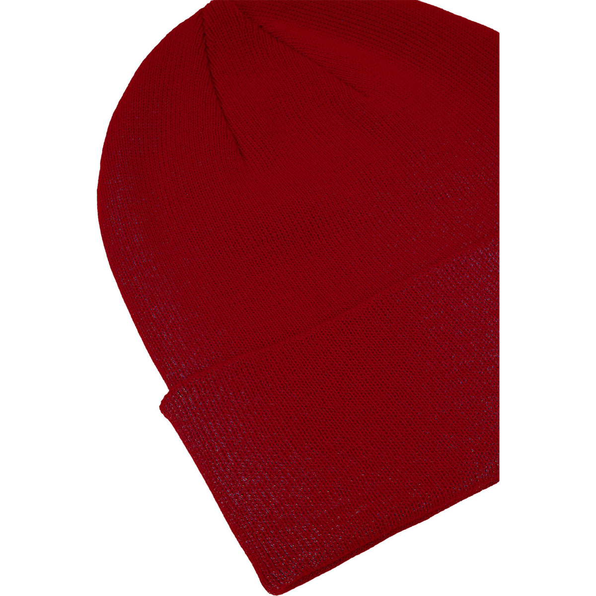 Double Layer Beanie in Recycled Knit Embroidery - Vintage Red - Detail