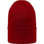 Double Layer Beanie in Recycled Knit Embroidery - Vintage Red - Front 2