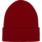 Double Layer Beanie in Recycled Knit Embroidery - Vintage Red - Front