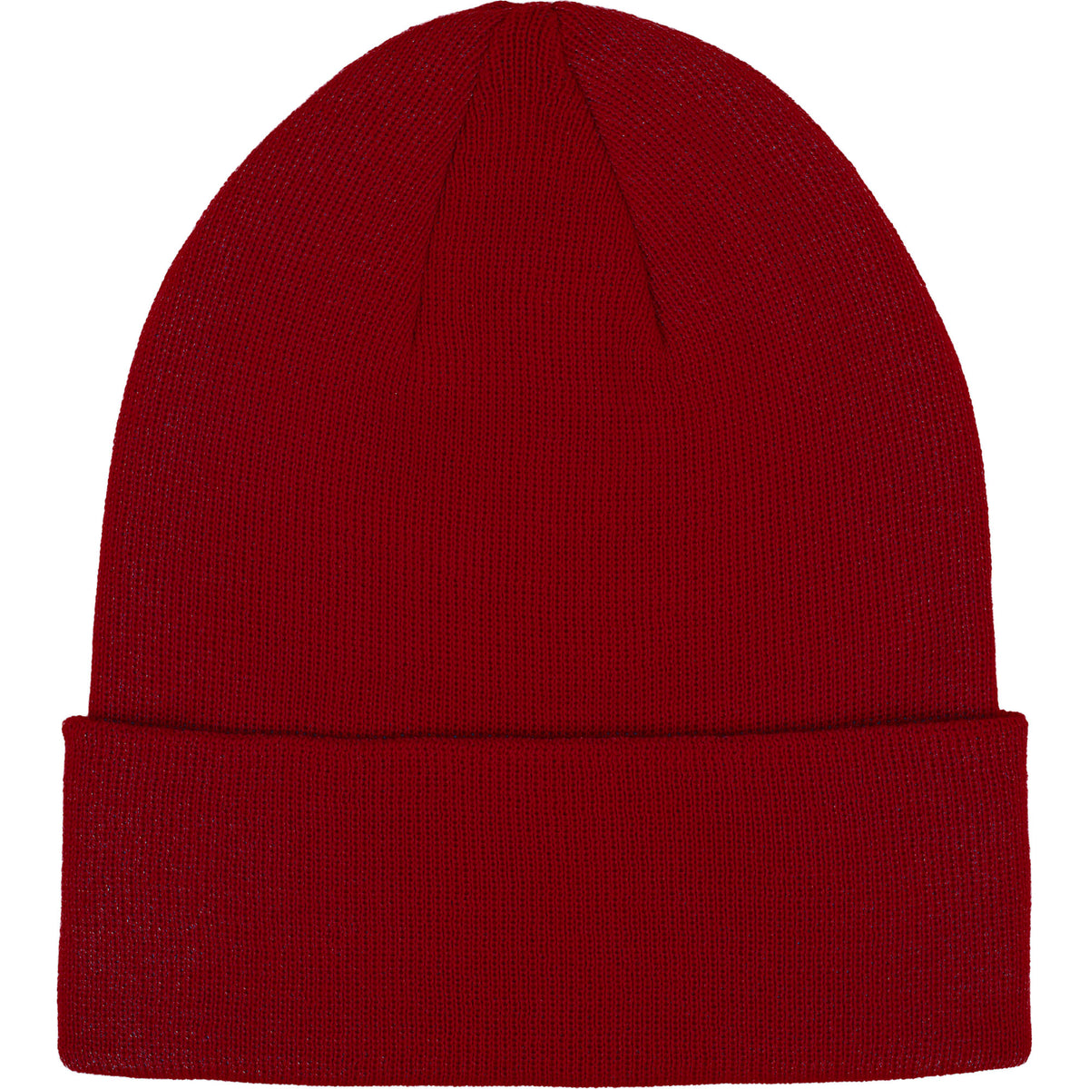 Double Layer Beanie in Recycled Knit Embroidery - Vintage Red - Front