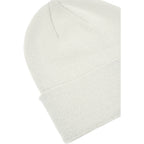 Double Layer Beanie in Recycled Knit Embroidery - Vintage White - Detail