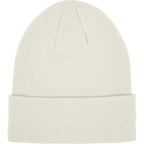 Double Layer Beanie in Recycled Knit Embroidery - Vintage White - Front 2