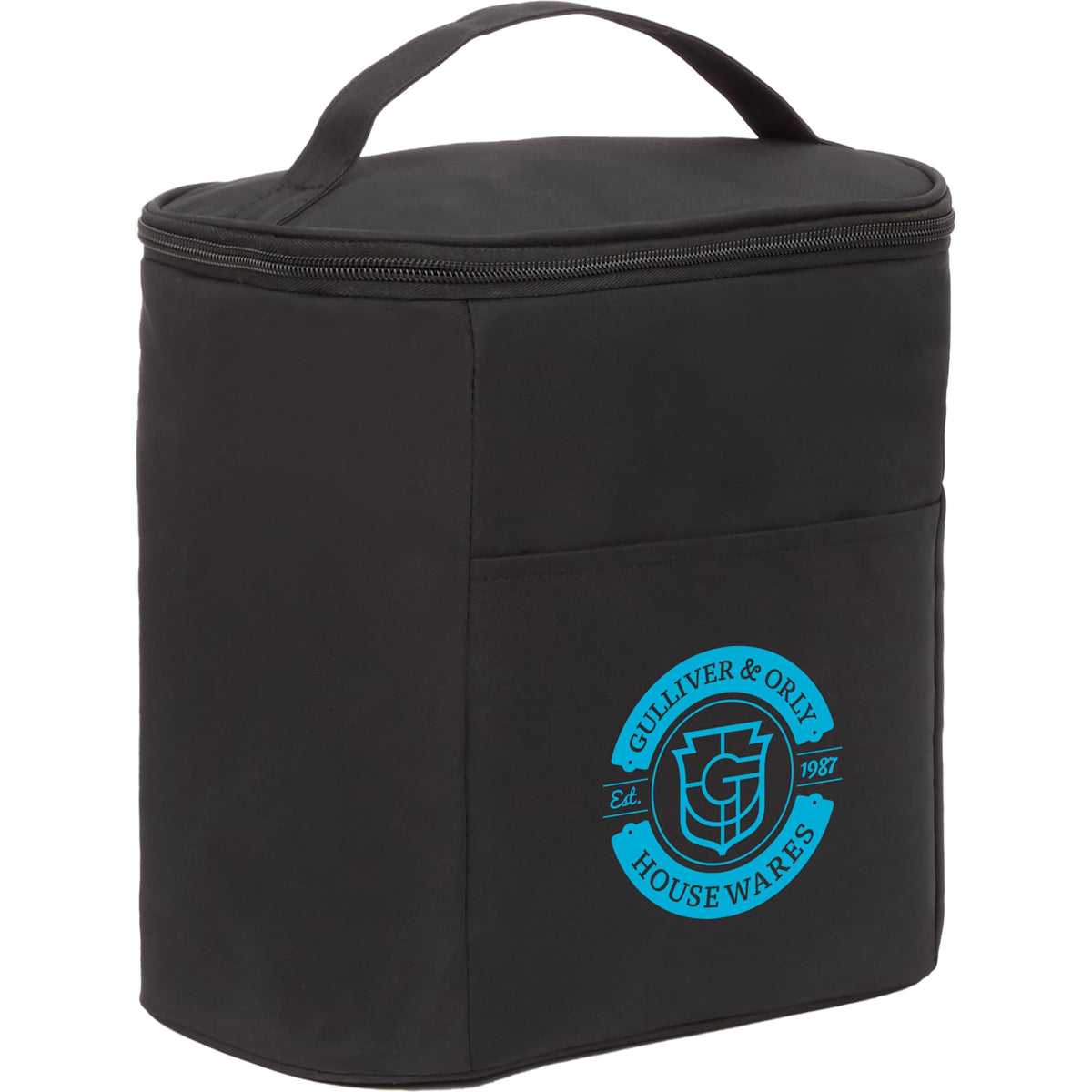 Double Lined Cooler with Removable Liner, 9 Cans - Black - Right Angle