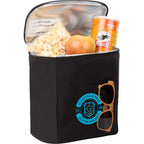 Double Lined Cooler with Removable Liner, 9 Cans Embroidery - Black - Propped