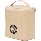 Double Lined Cooler with Removable Liner, 9 Cans Embroidery - Natural - Left Angle