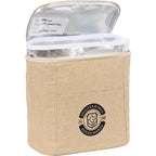 Double Lined Cooler with Removable Liner, 9 Cans Embroidery - Natural - Open Liner
