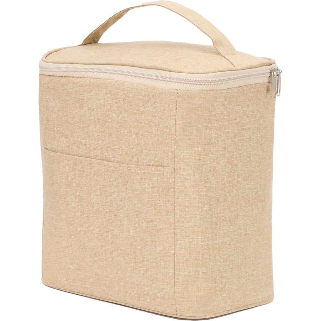Double Lined Cooler with Removable Liner, 9 Cans - Natural - Left Angle 2