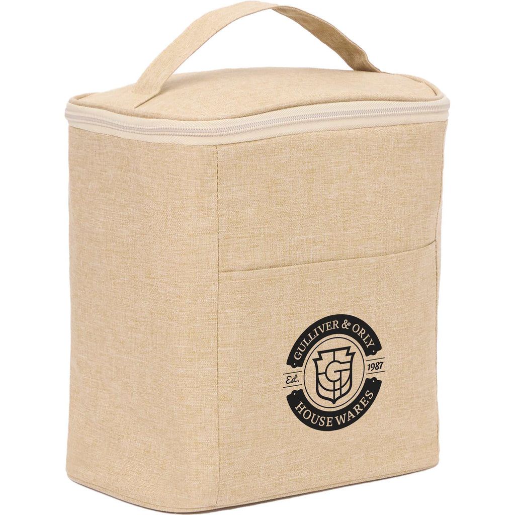 Double Lined Cooler with Removable Liner, 9 Cans - Natural - Right Angle