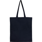 Double Stitched Organic Cotton Tote, 8 oz Embroidery - Navy - Back