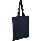 Double Stitched Organic Cotton Tote, 8 oz Embroidery - Navy - Right Angle