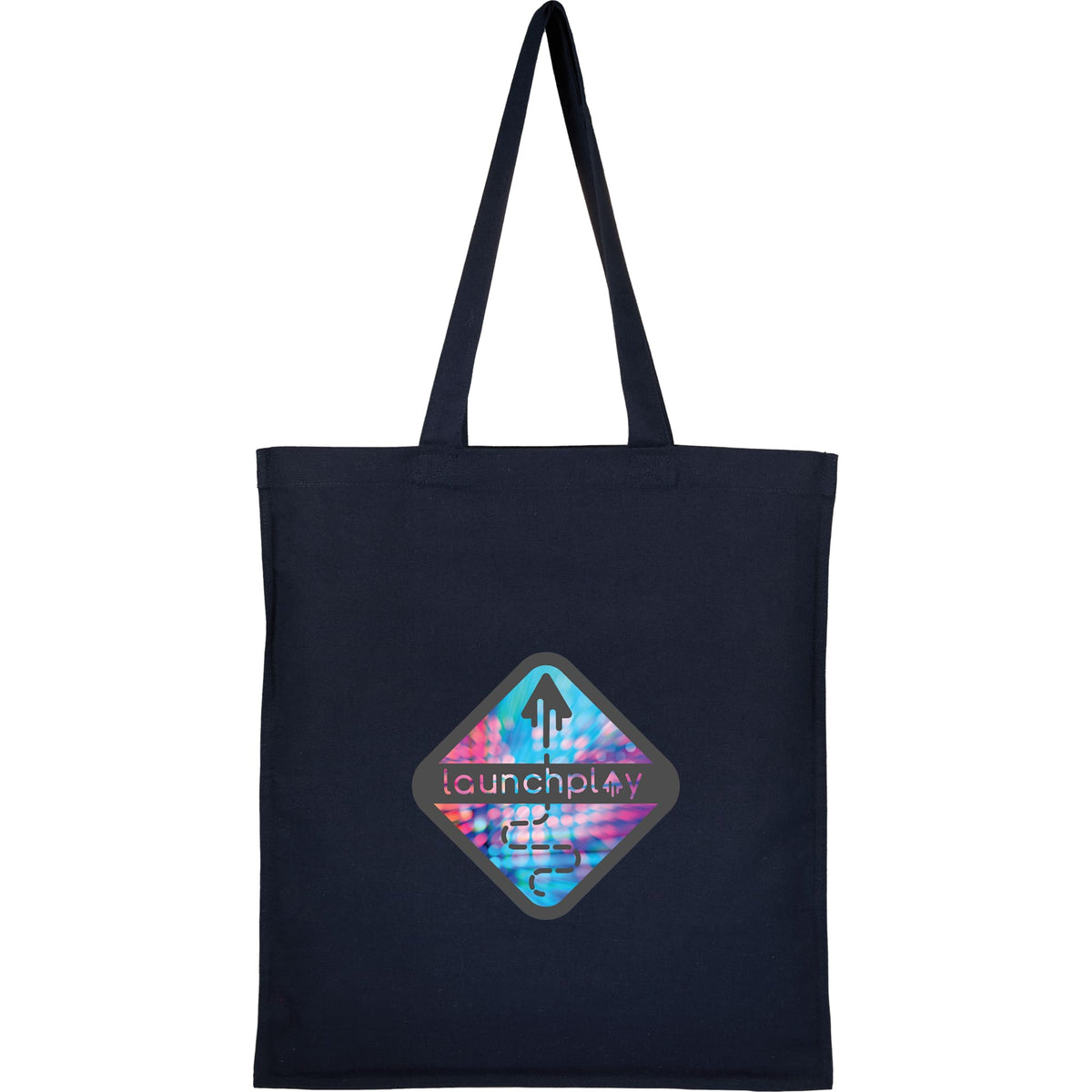 Double Stitched Organic Cotton Tote, 8 oz - Navy - Front